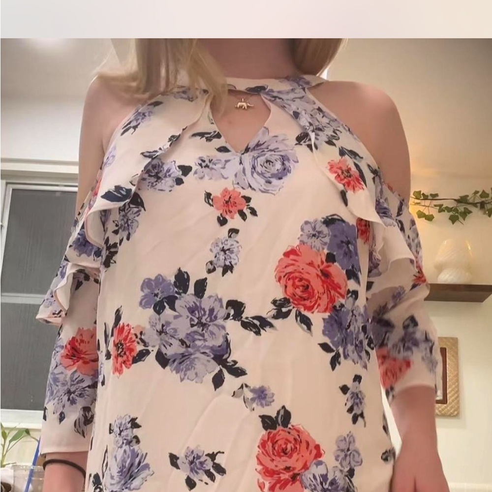 Floral Cold Shoulder Top